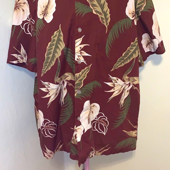 🎁Like New Vintage Made in Hawaii Men's Red Burgundy Button Down Shirt- XL - Picture 5 of 8